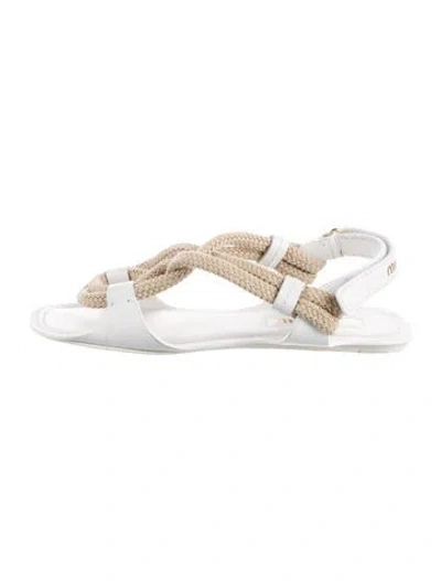 Pre-owned Miu Miu Leather Sandals In White