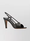 Miu Miu Leather Sandals With Buckle And Peep Toe In Black