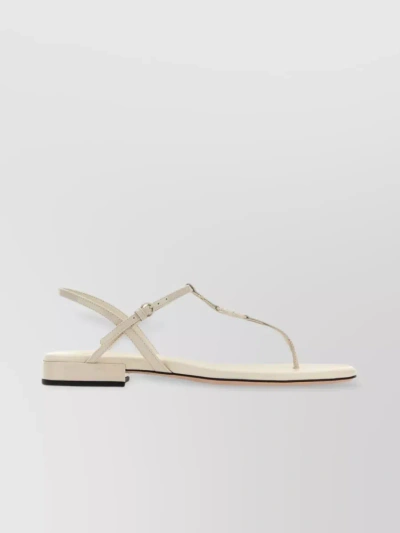 MIU MIU LEATHER SANDALS WITH SQUARE TOE AND CROSS STRAP
