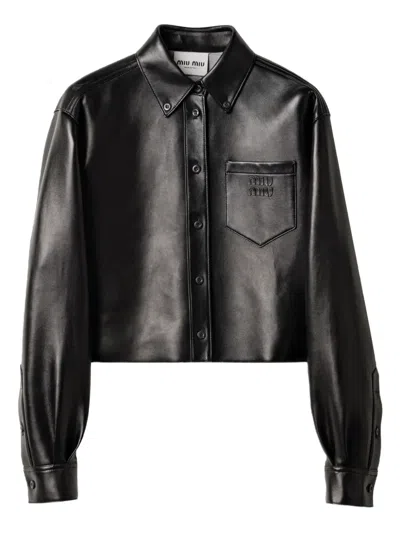 Miu Miu Leather Shirt Jacket