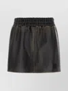 Miu Miu Women's Dark Nappa Leather Mini Skirt