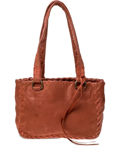 Pre-owned Miu Miu Leather Shoulder Bag In Orange