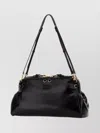 Miu Miu Leather Shoulder Bag Adjustable Strap In Black