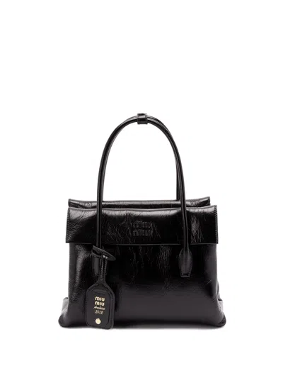 Miu Miu Leather Shoulder Bag In Black