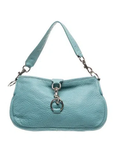 Pre-owned Miu Miu Leather Shoulder Bag In Blue