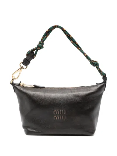 Miu Miu Leather Shoulder Bag In Brown