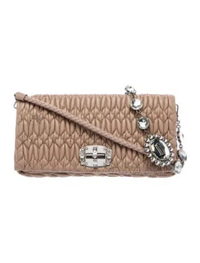 Pre-owned Miu Miu Leather Shoulder Bag In Brown