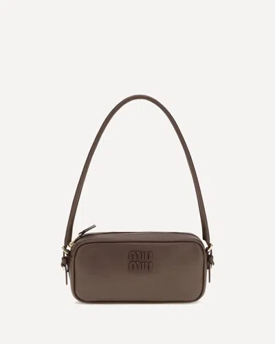 Miu Miu Borsa A Spalla In Pelle In Brown