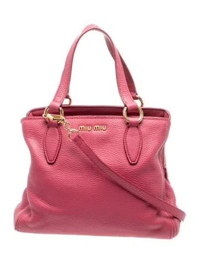 Pre-owned Miu Miu Leather Shoulder Bag In Pink