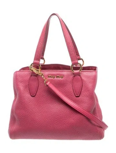 Pre-owned Miu Miu Leather Shoulder Bag In Pink