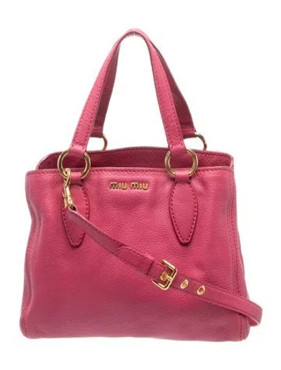 Pre-owned Miu Miu Leather Shoulder Bag In Pink