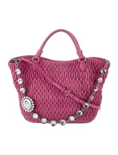 Pre-owned Miu Miu Leather Shoulder Bag In Pink