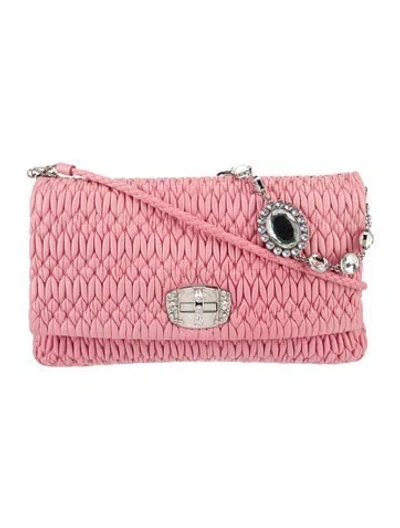Pre-owned Miu Miu Leather Shoulder Bag In Pink