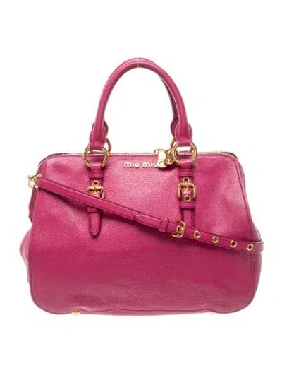 Pre-owned Miu Miu Leather Shoulder Bag In Pink