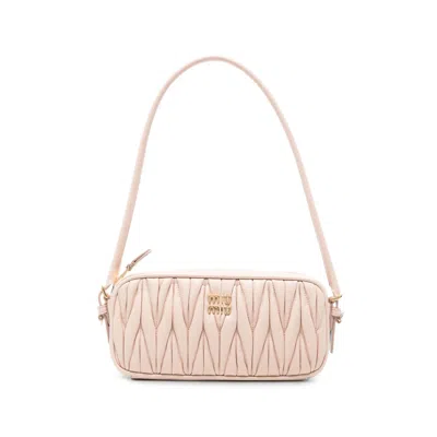 Miu Miu Leather Shoulder Bag In Pink
