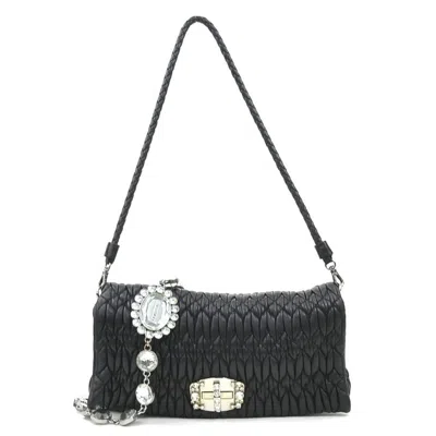 Pre-owned Miu Miu Leather Shoulder Bag () In Black