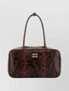 Miu Miu Medium Beau Printed Leather Shoulder Bag In Brown