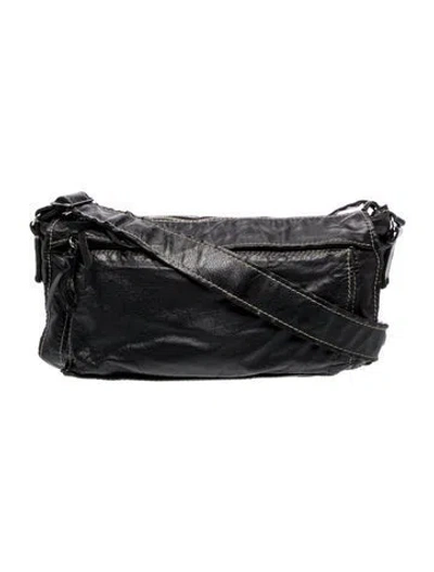 Pre-owned Miu Miu Leather Shoulder Bag Vintage In Black