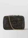 Miu Miu Leather Shoulder Bag With Metal Chain Handles In Brown