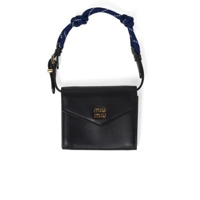 Miu Miu Leather Shoulder Wallet In Multi