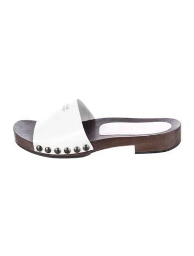 Pre-owned Miu Miu Leather Slides In Multi