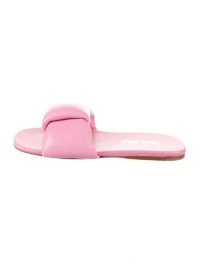 Pre-owned Miu Miu Leather Slides In Pink