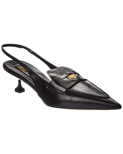 Miu Miu Leather Slingback Pump In Black