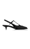 Miu Miu Leather Slingback Pumps In Black