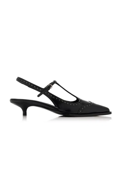 MIU MIU LEATHER SLINGBACK PUMPS