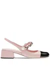 Miu Miu Mary Jane Cap Toe Slingback Pump In Pink