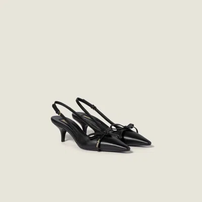 MIU MIU LEATHER SLINGBACK PUMPS WITH BOW