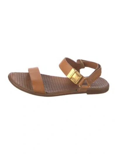 Pre-owned Miu Miu Leather Slingback Sandals In Brown
