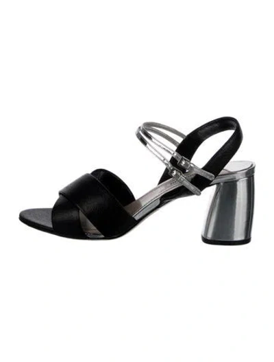 Pre-owned Miu Miu Leather Slingback Sandals In Multi