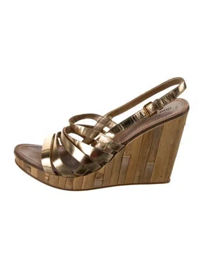 Pre-owned Miu Miu Leather Slingback Sandals In Multi