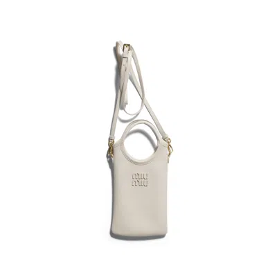 Miu Miu Leather Smartphone Case In White