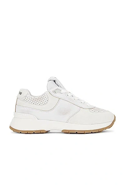 Miu Miu Leather Sneaker In Bianco