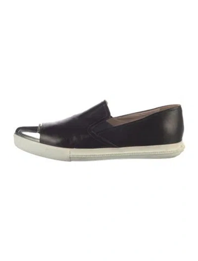 Pre-owned Miu Miu Leather Sneakers In Blue