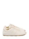 Miu Miu Leather Plume Low-top Sneakers Rubber Sole In Neutrals