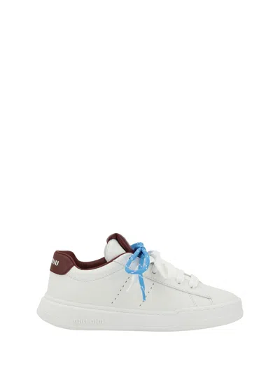 Miu Miu Lace-up Low-cut Casual Shoes In White