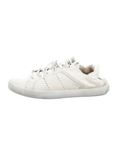 Pre-owned Miu Miu Leather Sneakers In White