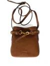 Miu Miu Leather Strap Pouch In Brown