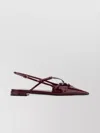 Miu Miu Leather Strappy Ballerinas Glossy Finish In Blue