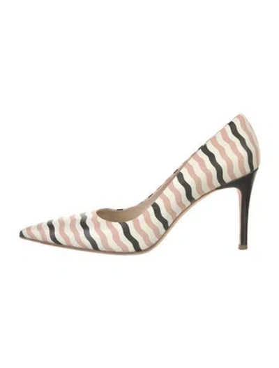 Pre-owned Miu Miu Leather Striped Pumps In Multi