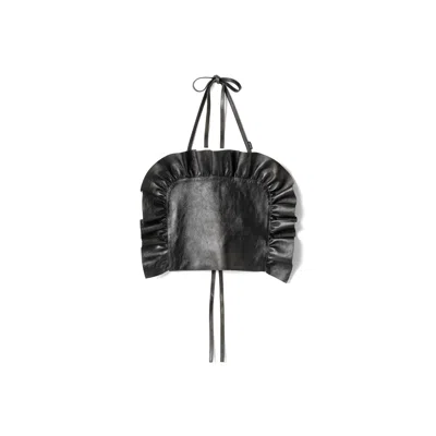 Miu Miu Leather Top In Burgundy