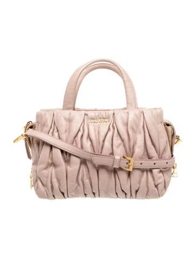 Pre-owned Miu Miu Leather Top Handle Bag