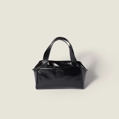 Miu Miu Leather Top-handle Bag In Black