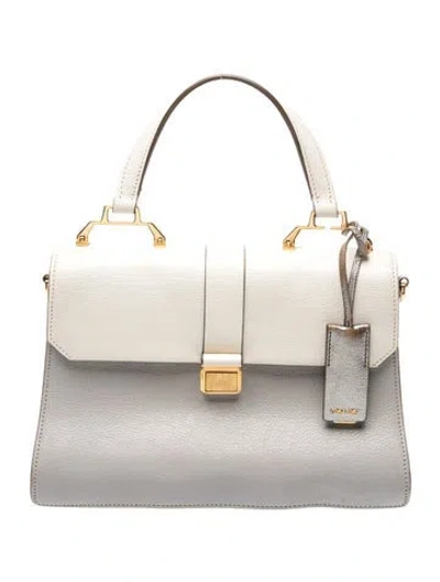 Pre-owned Miu Miu Leather Top Handle Bag In Gray
