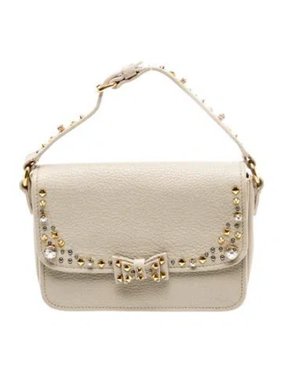 Pre-owned Miu Miu Leather Top Handle Bag In Neutral