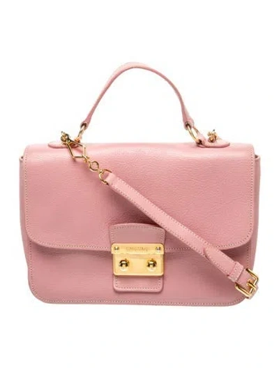 Pre-owned Miu Miu Leather Top Handle Bag In Pink