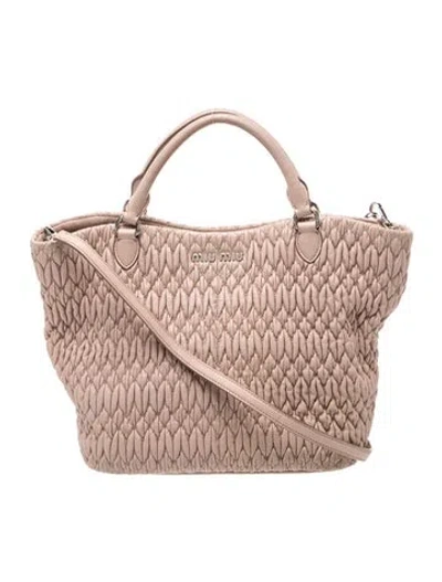 Pre-owned Miu Miu Leather Top Handle Bag In Pink